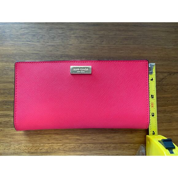 Kate Spade New York Saffiano Bi-fold Wallet in Color Geranium - Picture 5 of 5